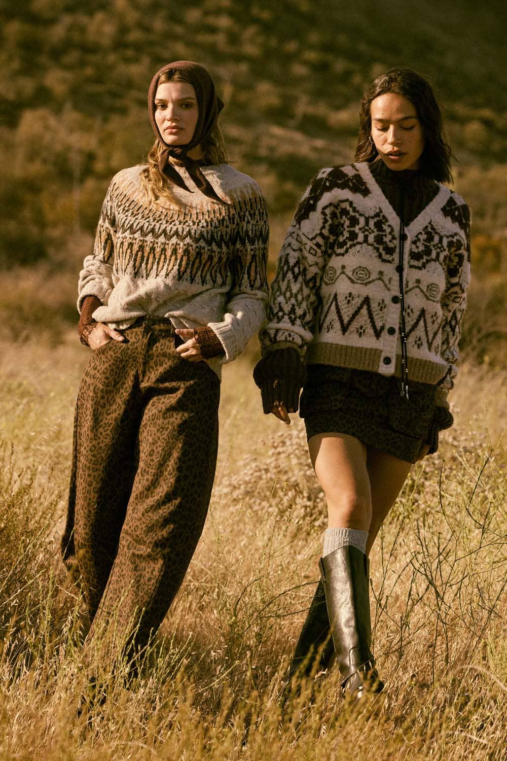 Leopard-Print Twill Pocket Pants