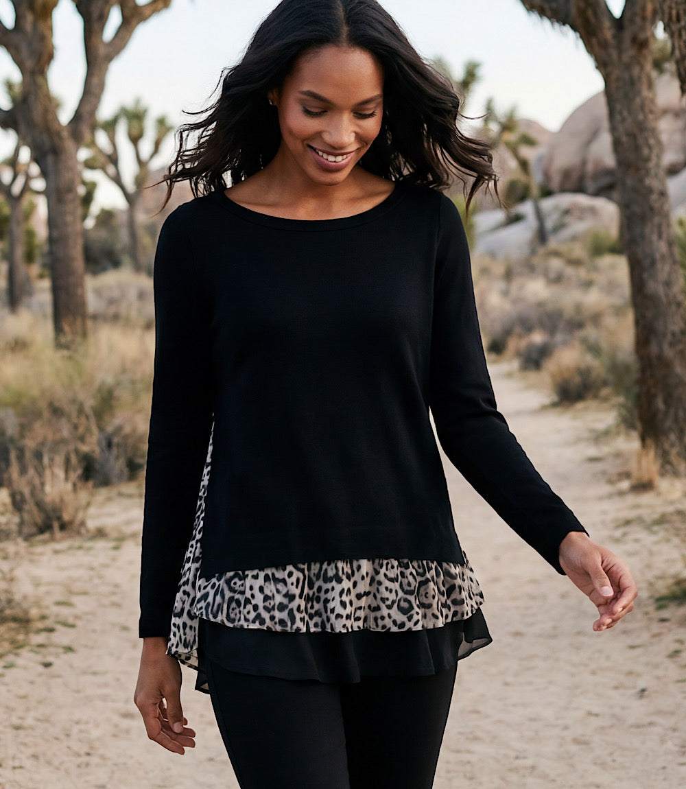 Layered Contrast Sweater
