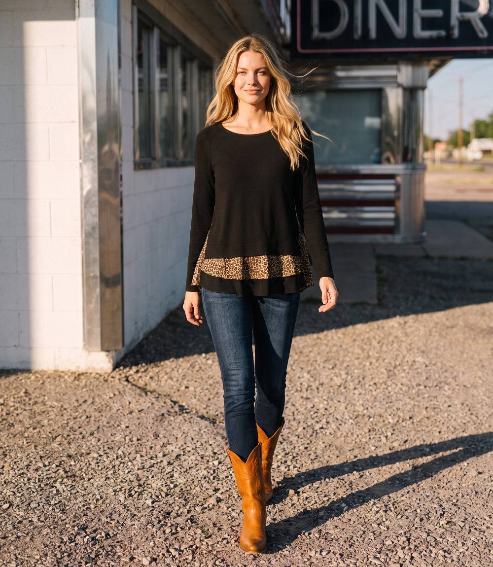 Layered Contrast Sweater