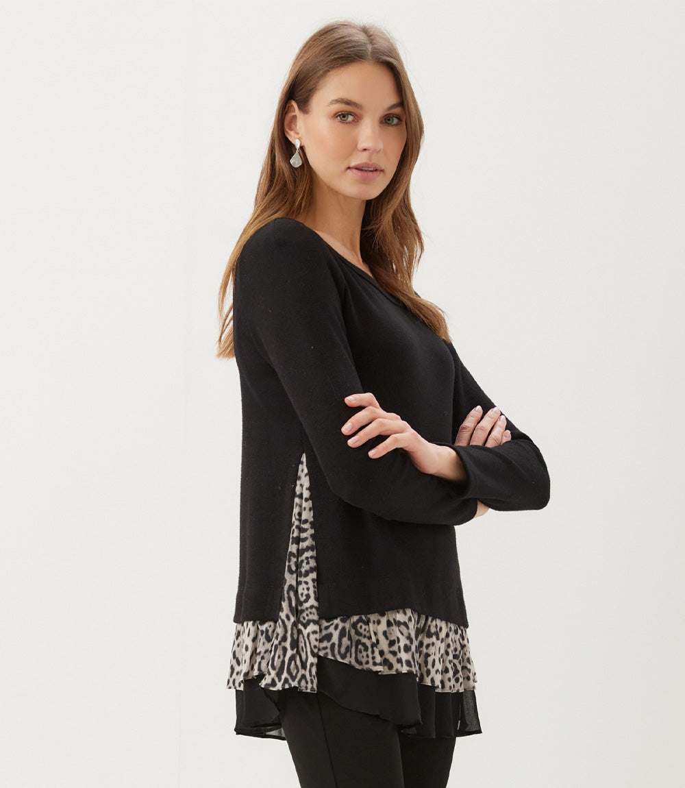 Layered Contrast Sweater