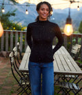 Rhinestone Mock Neck Sweater