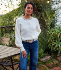 Embellished Crewneck Cardigan Sweater