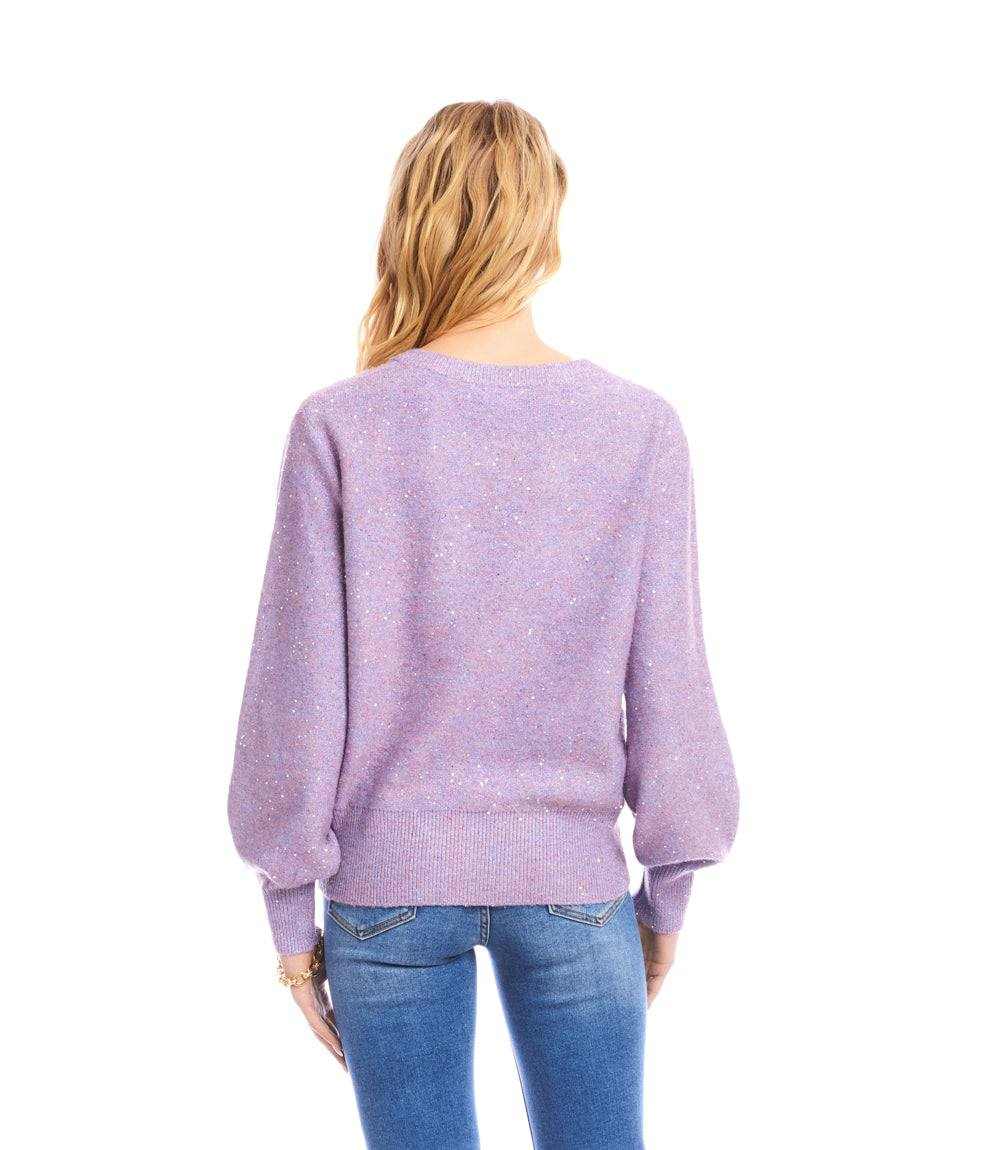 Sequin V-Neck Sweater