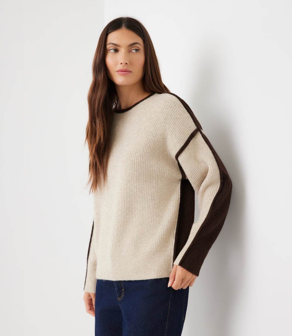 Colorblock Crewneck Sweater