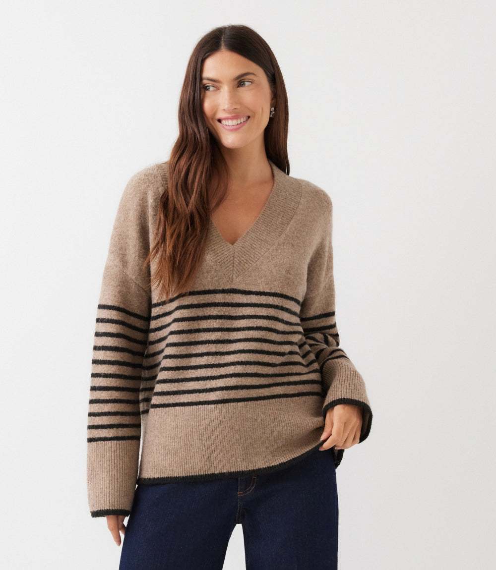 Stripe V-Neck Sweater