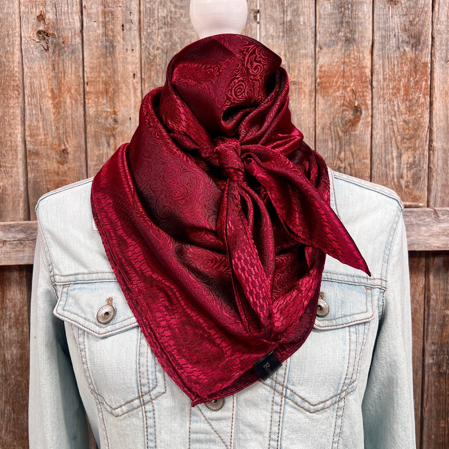 Rodeo Drive - 35X35" Ruby Jacquard Wild Rag/Scarf WR4035