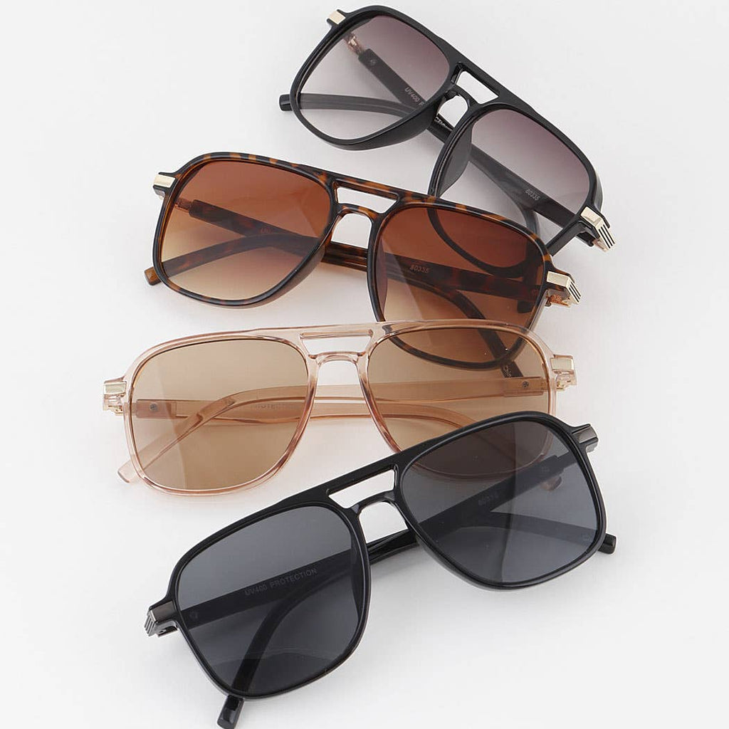 3AM BY H&D ACCESSORIES - Straight Aviator Sunglasses