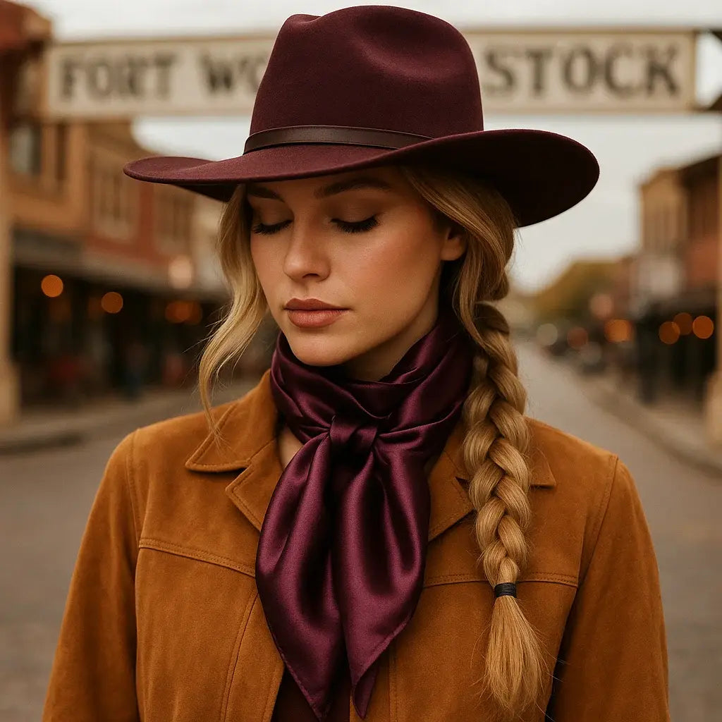 Rodeo Drive - 35X35" Solid Plum Wild Rag / Scarf WRS21