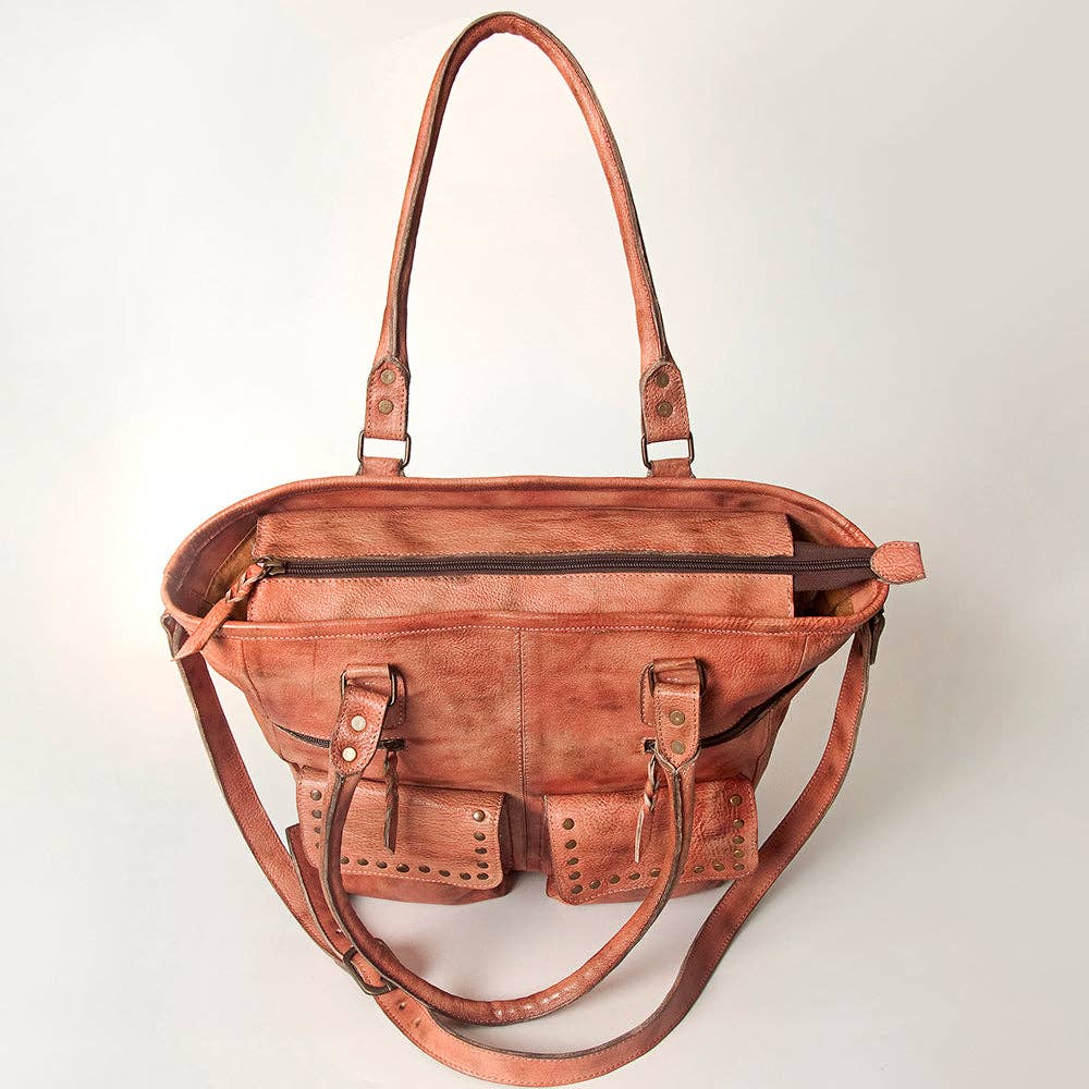 Tote Genuine Leather women bag western Bag