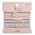 K'lani hair tie bracelets - "Praise" Silver Cross with muted Pastels Hair Tie Bracelets