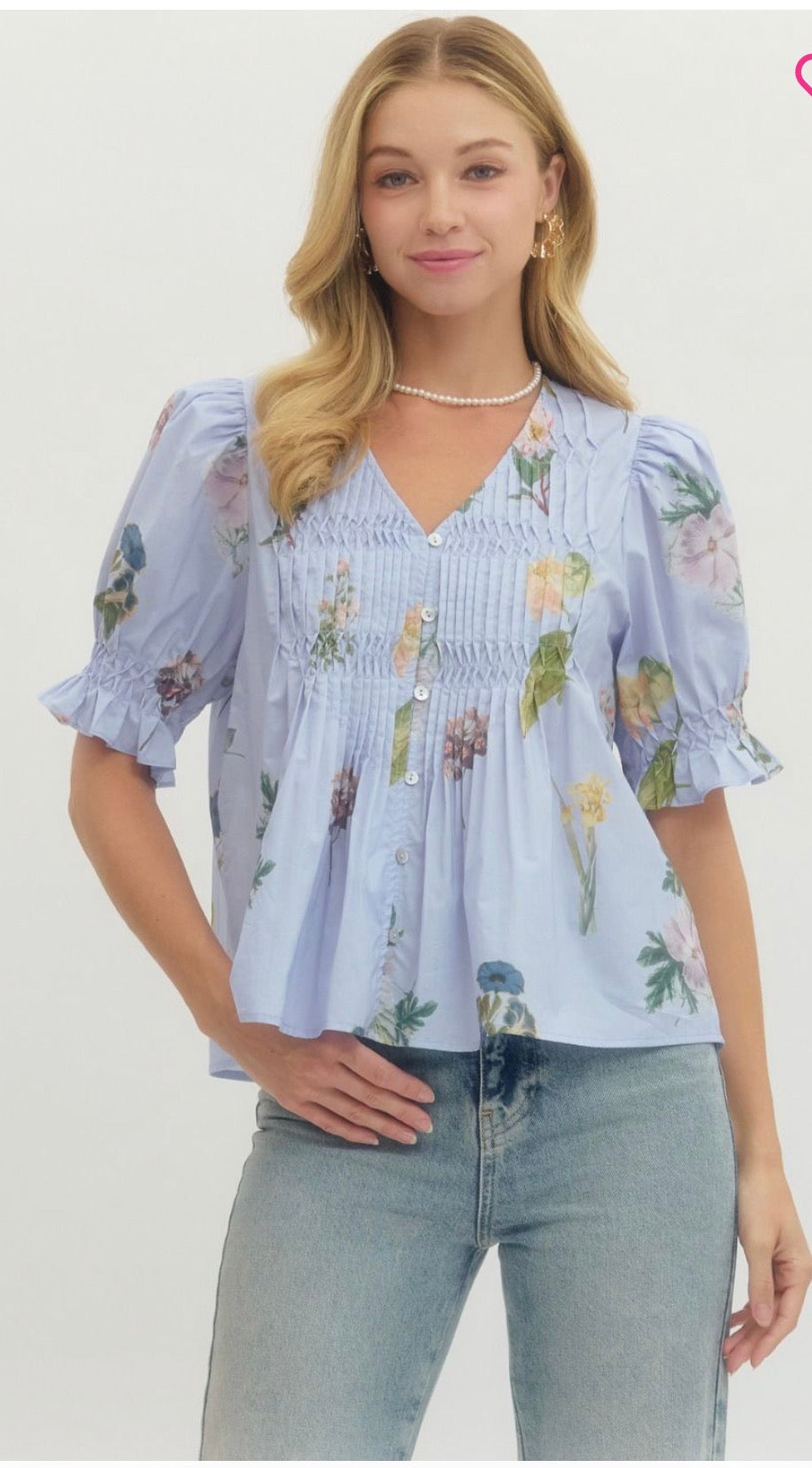 Floral Puff Blouse