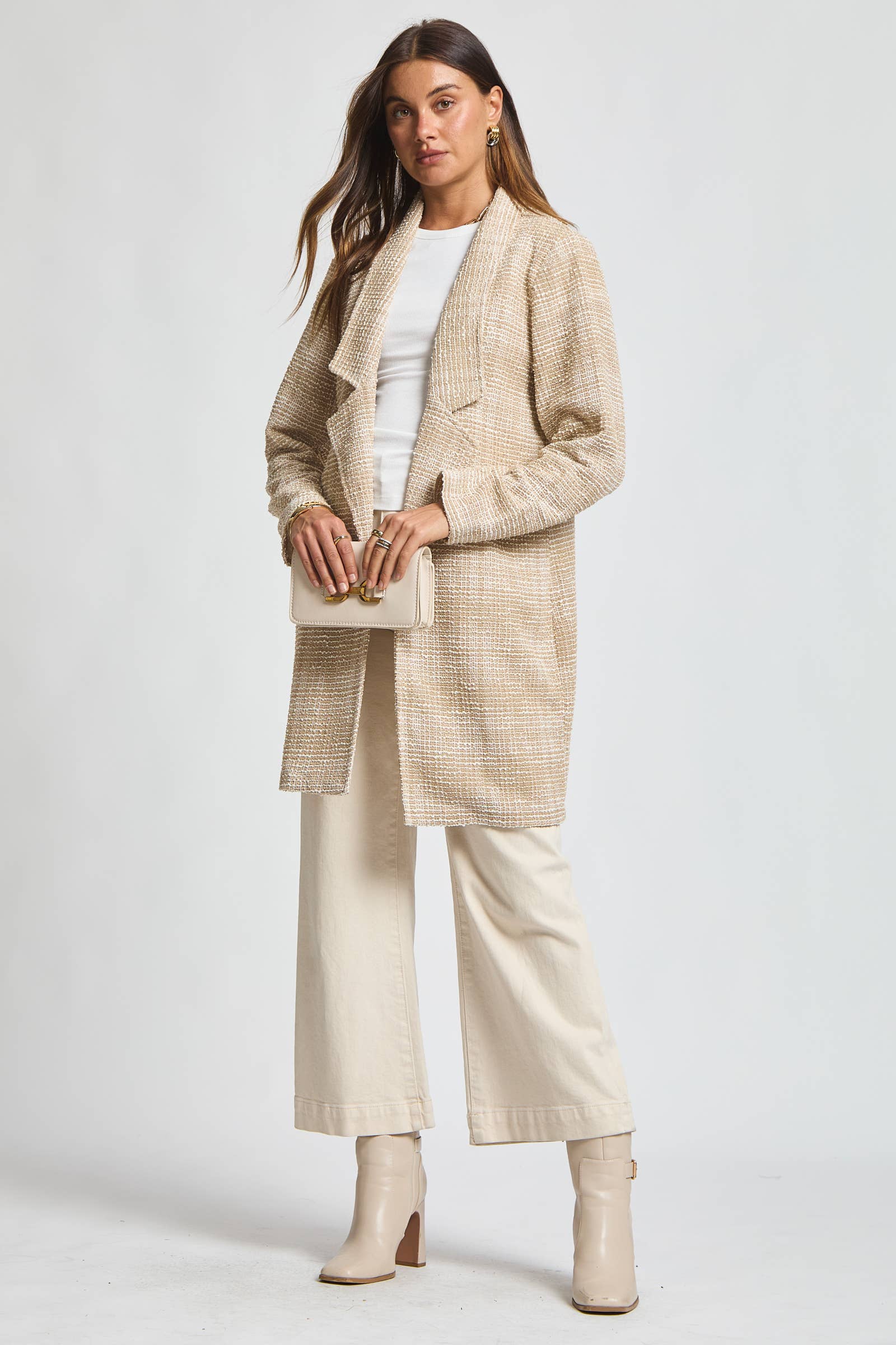 Open Front Midi Blazer