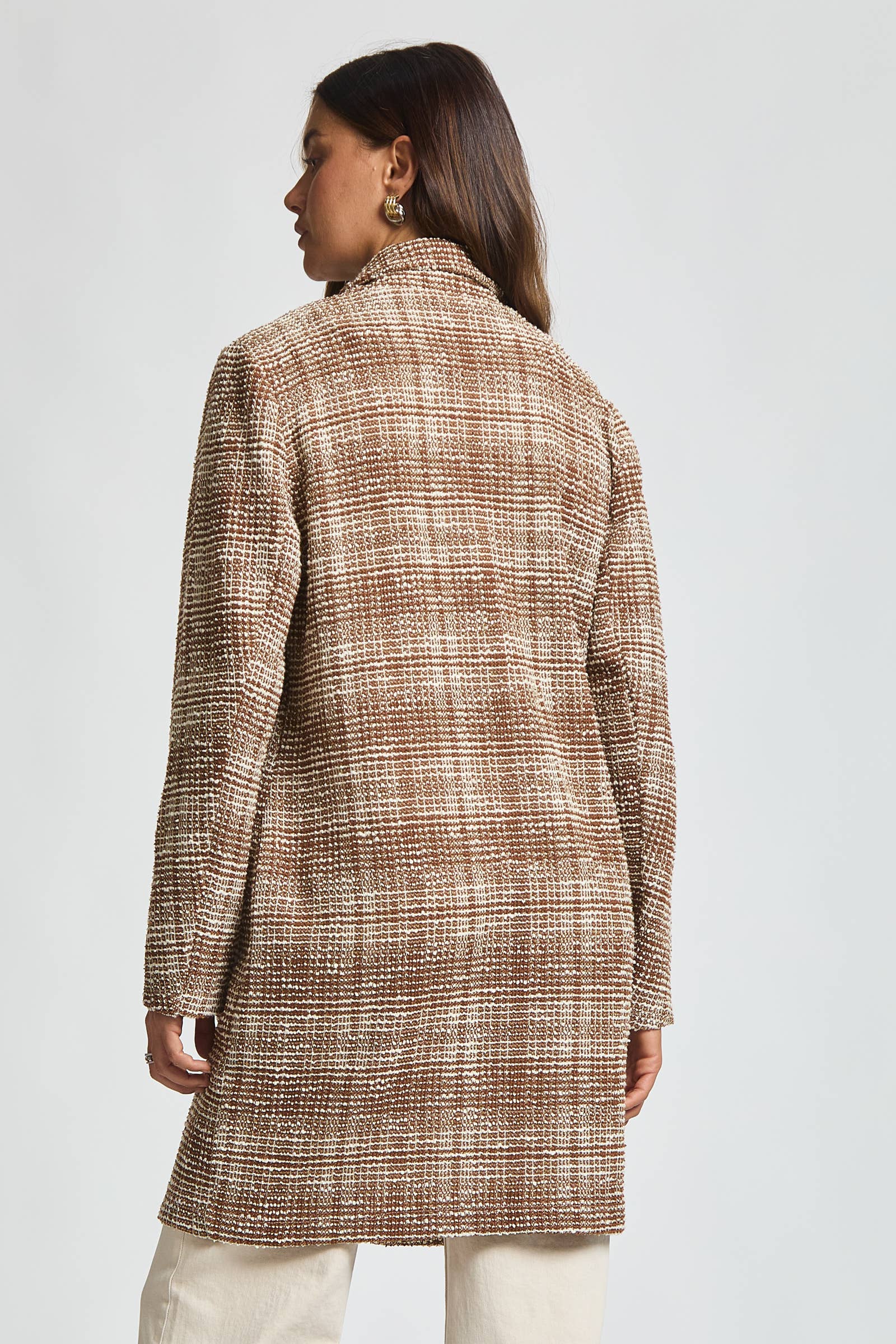 Open Front Midi Blazer