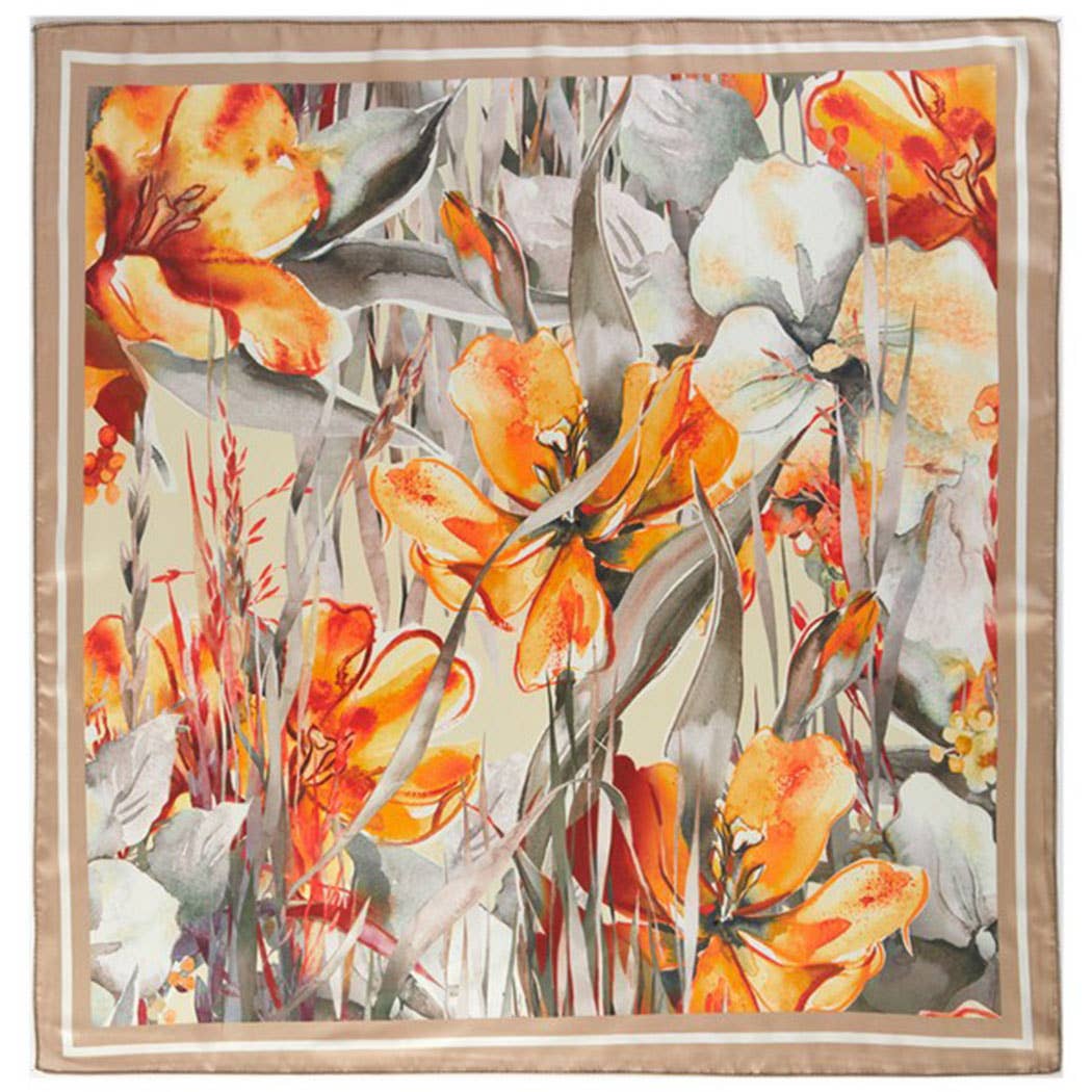 3AM BY H&D ACCESSORIES - Watercolor Tulip Meadow Print Bandana