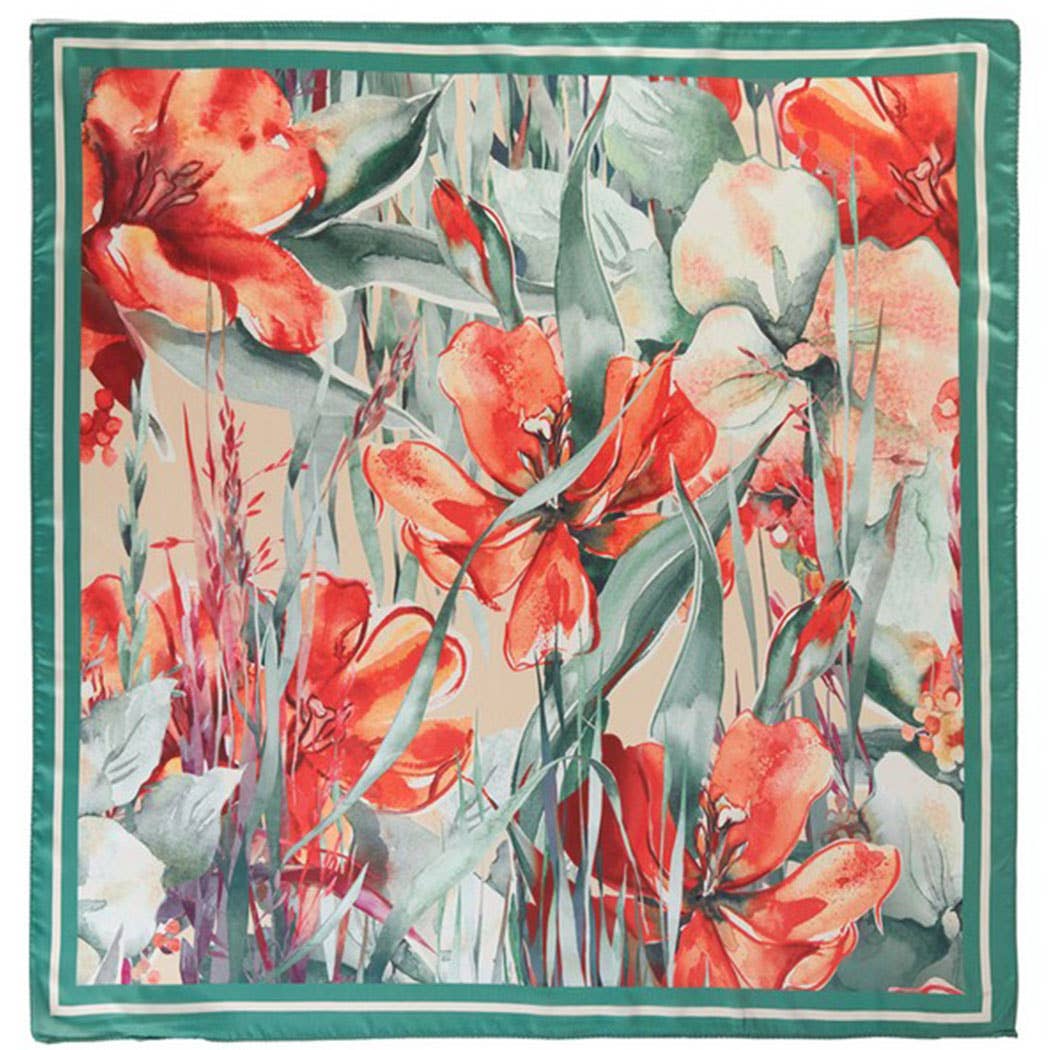 3AM BY H&D ACCESSORIES - Watercolor Tulip Meadow Print Bandana