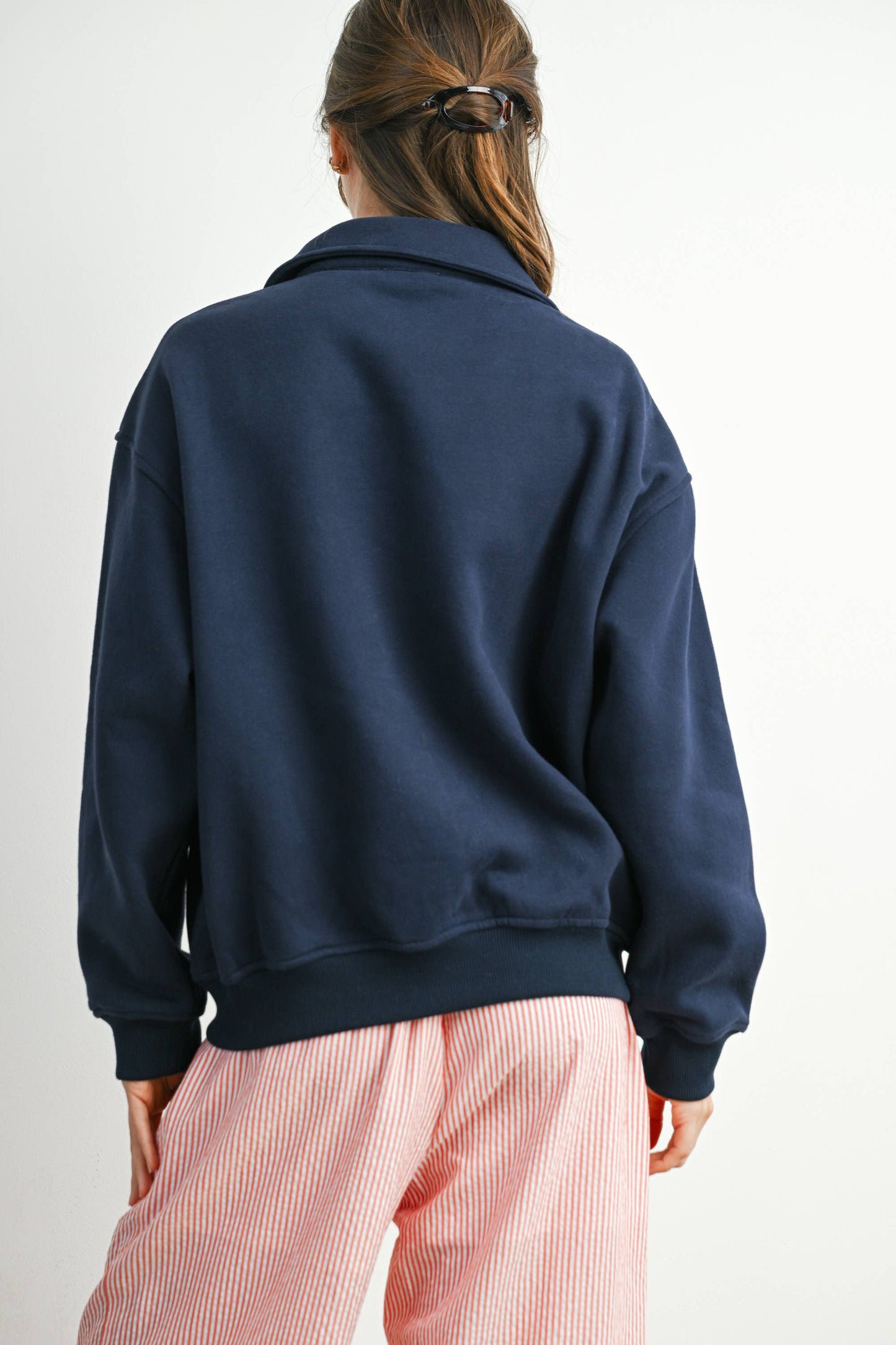 Loose Collared Quarter-Zip