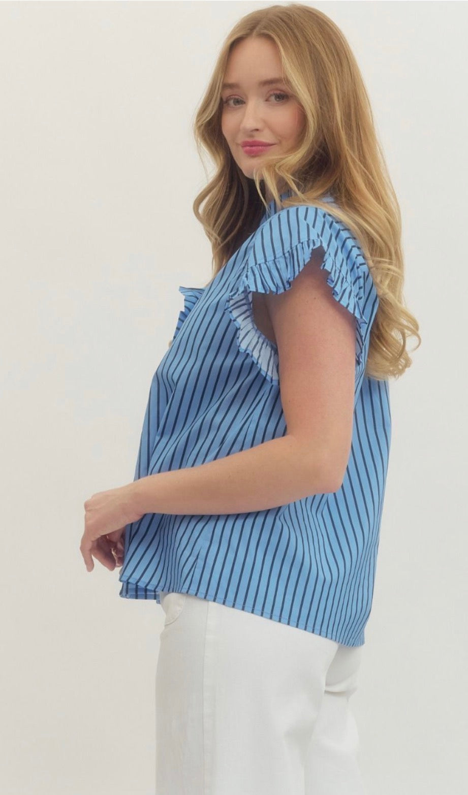 Ruffle Striped Top