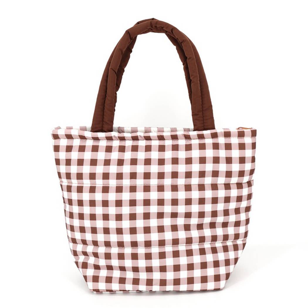 3AM BY H&D ACCESSORIES - Gingham Quilted Puffer Tote