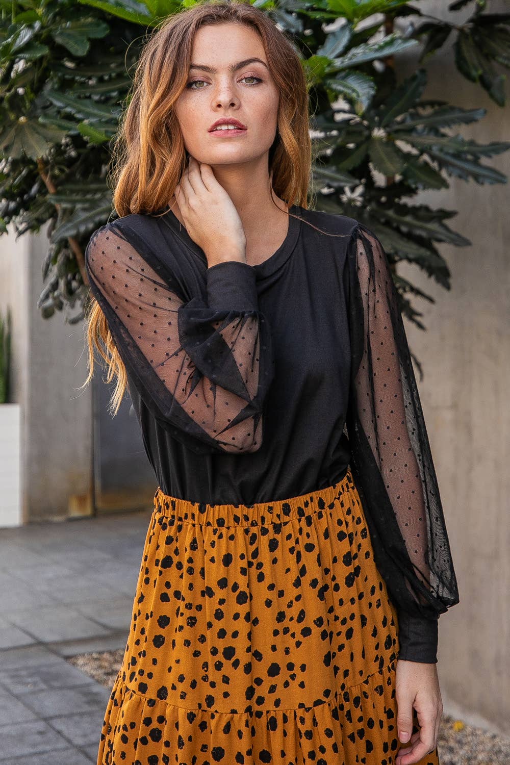 Top with detailed Laced Sleeves