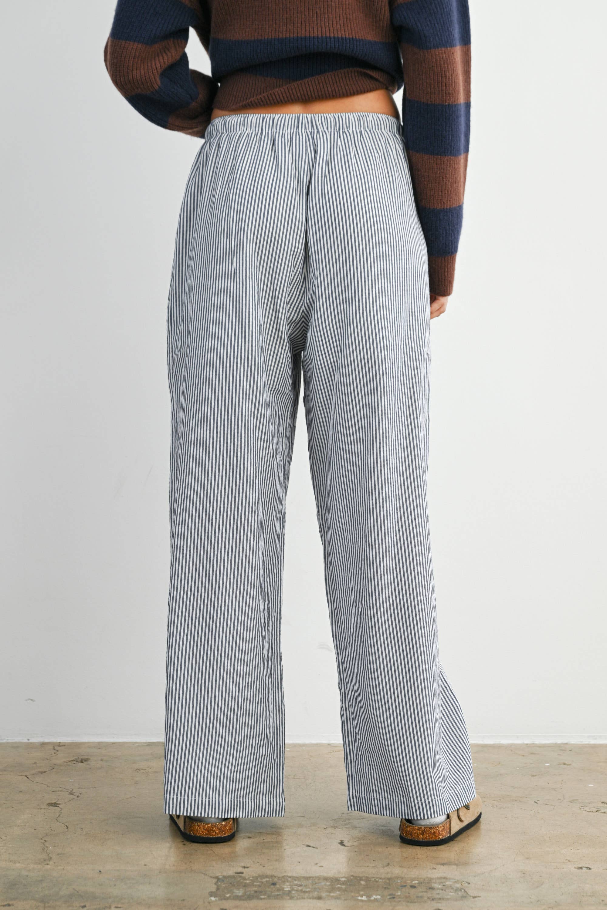 Drawstring Waist Striped Pants