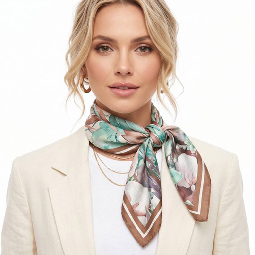 3AM BY H&D ACCESSORIES - Watercolor Tulip Meadow Print Bandana