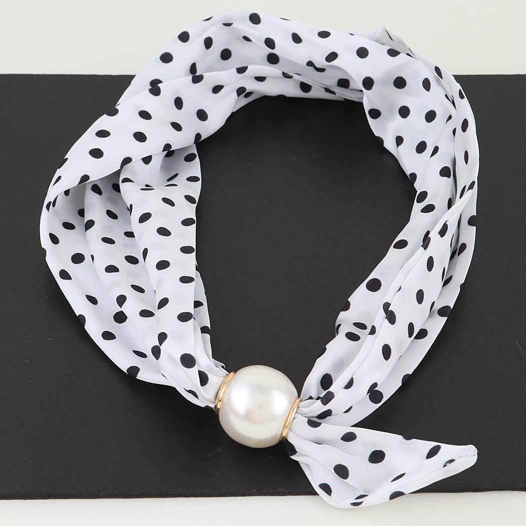 3AM BY H&D ACCESSORIES - Classic Polka Dot Scarf Wrap Necklace