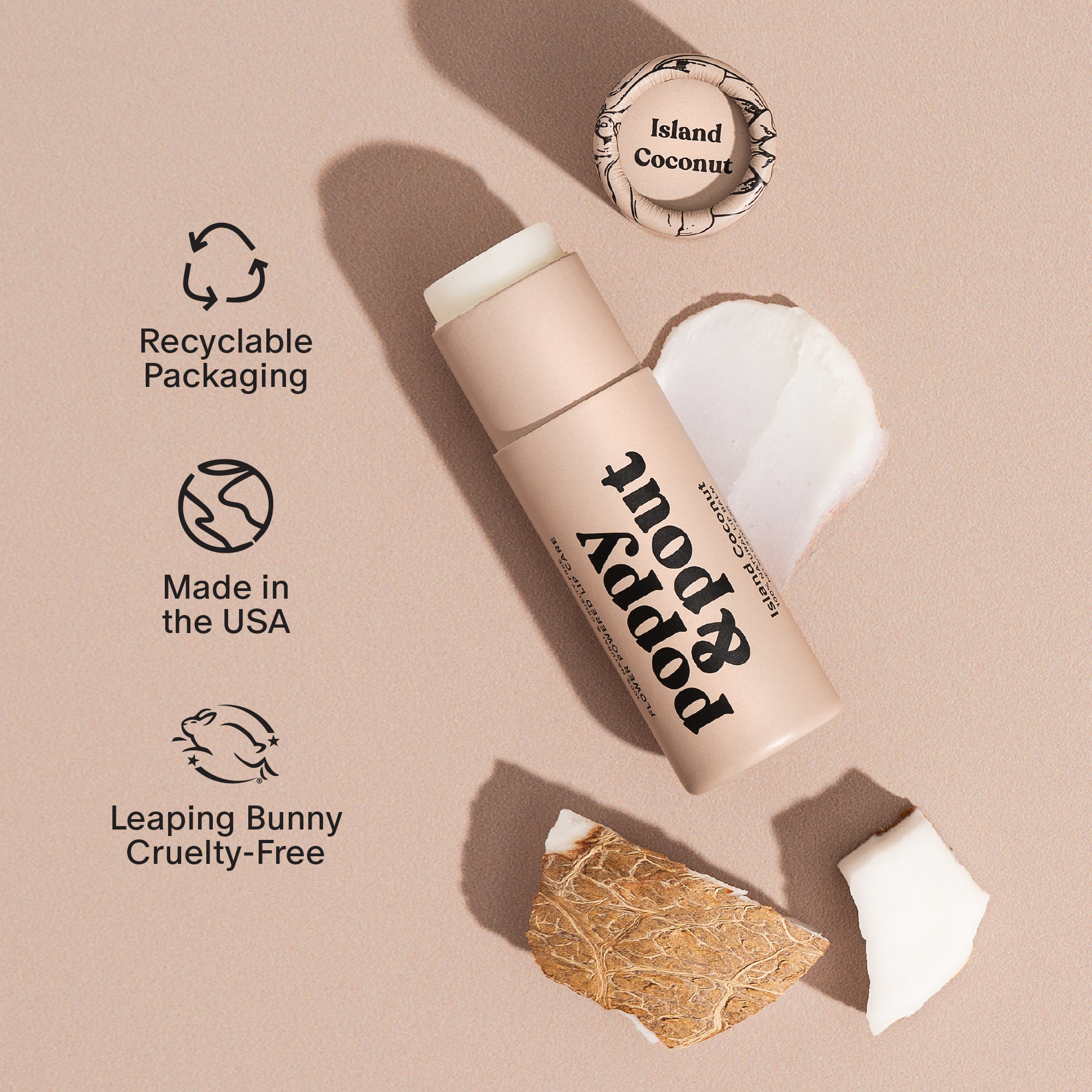 Poppy & Pout - Lip Balm, Island Coconut