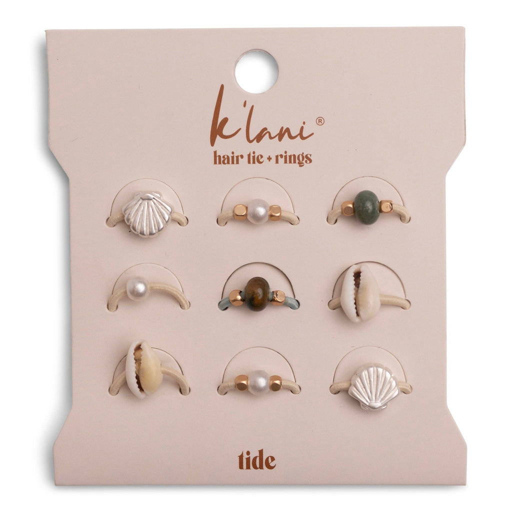 K'lani hair tie bracelets - "Tide" Seashell Beach Vibe Hair Tie Rings