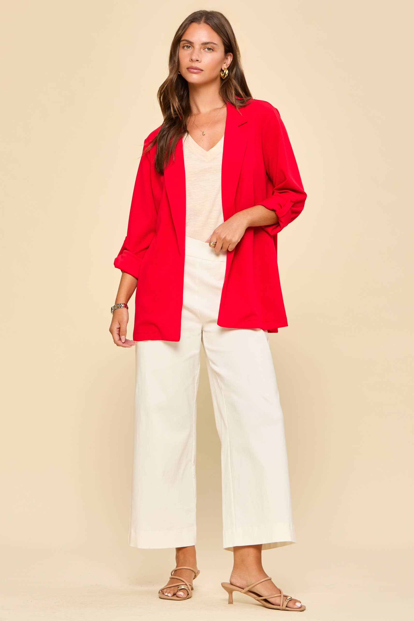 Open Front Boyfriend Blazer
