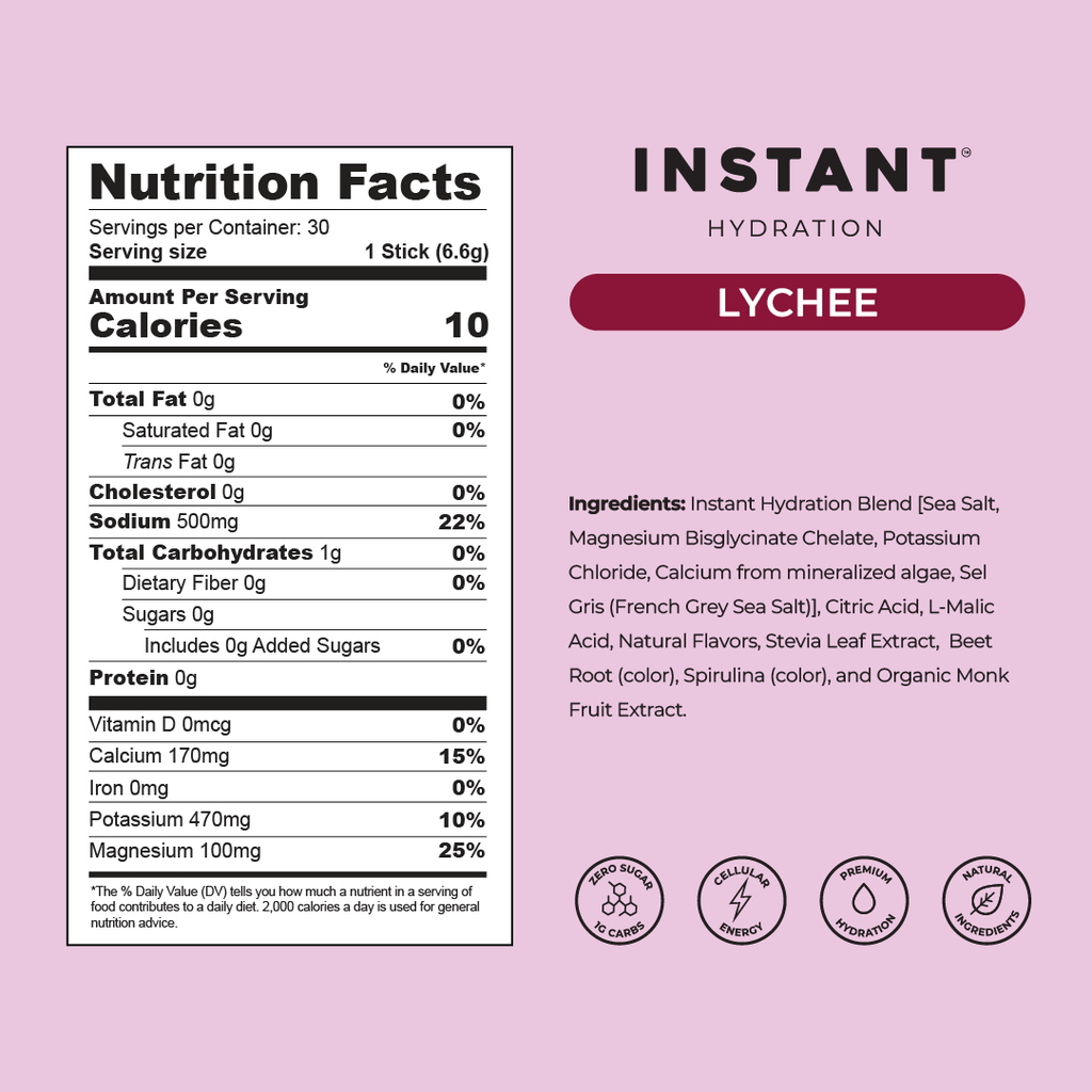 Instant Hydration - Premium Electrolyte Mix: Lychee