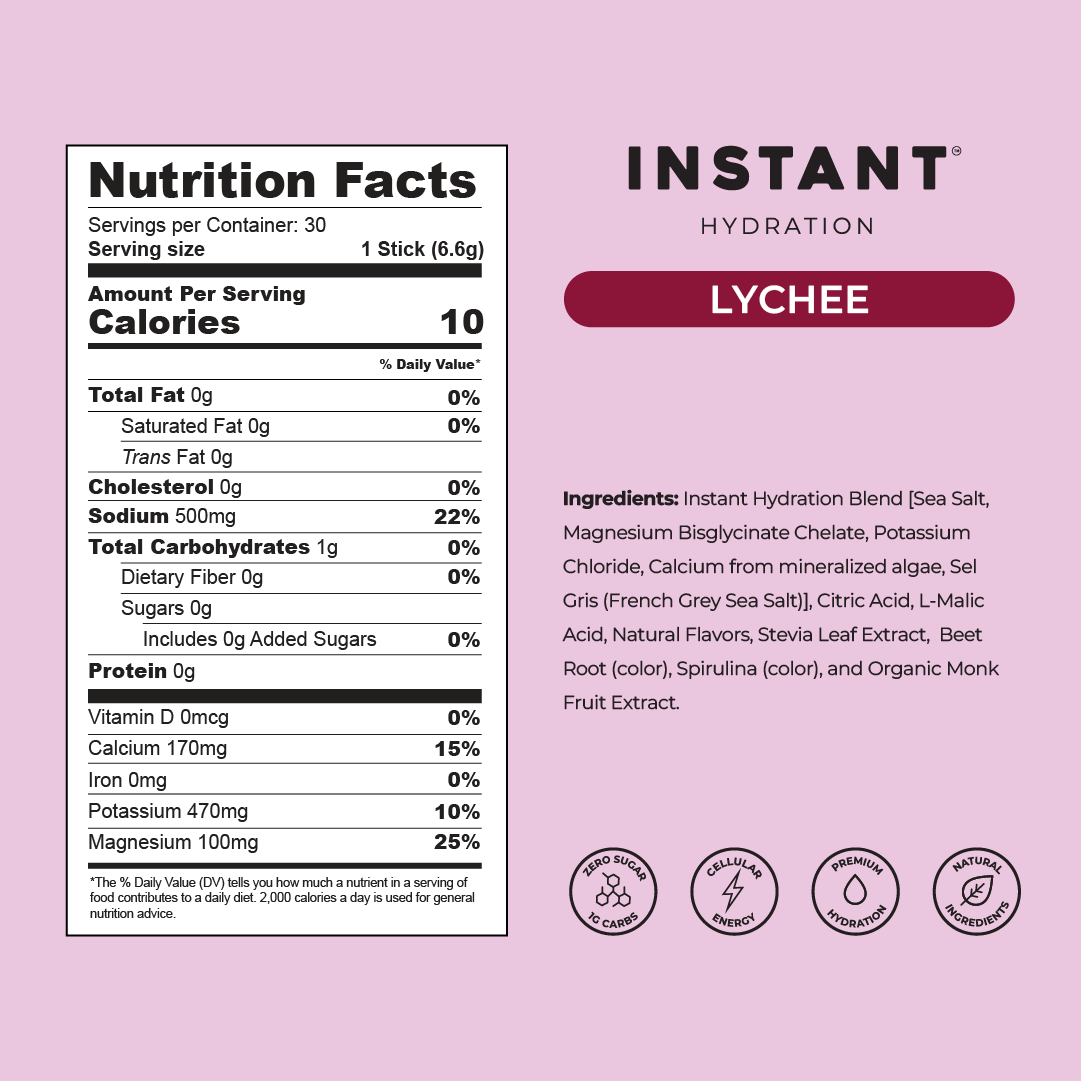 Instant Hydration - Premium Electrolyte Mix: Lychee