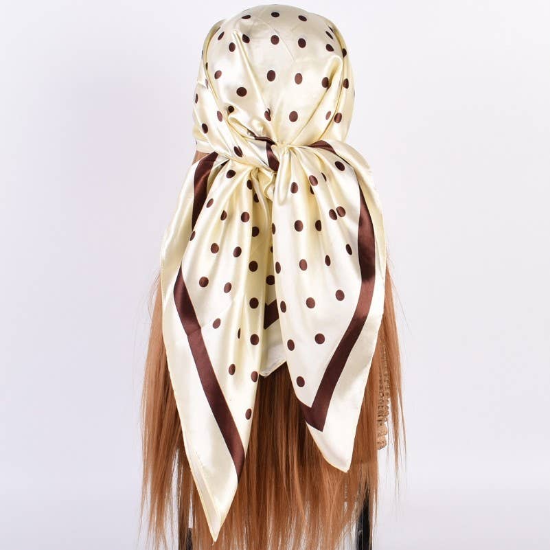 JOSSLYN by wall to wall - LARGE POLKA DOT PRINT BANDANA SCARF | 40SC694