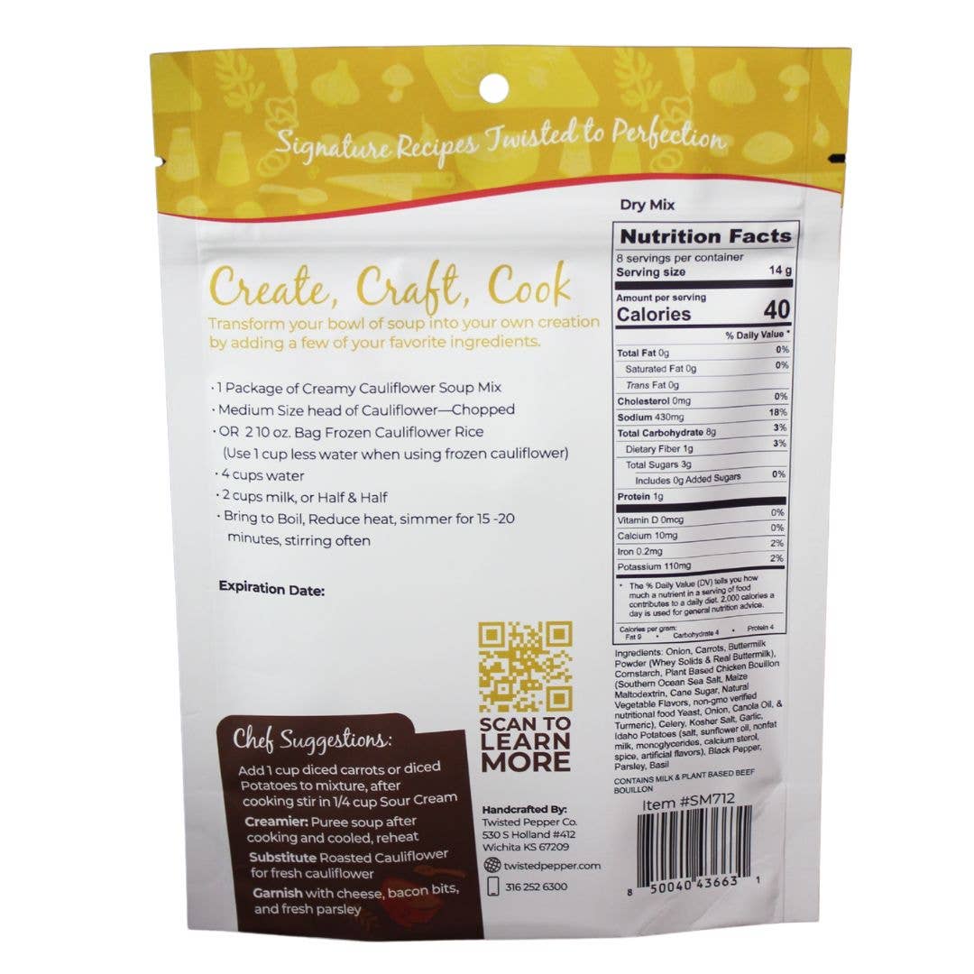Twisted Pepper Co - Creamy Cauliflower Soup Mix