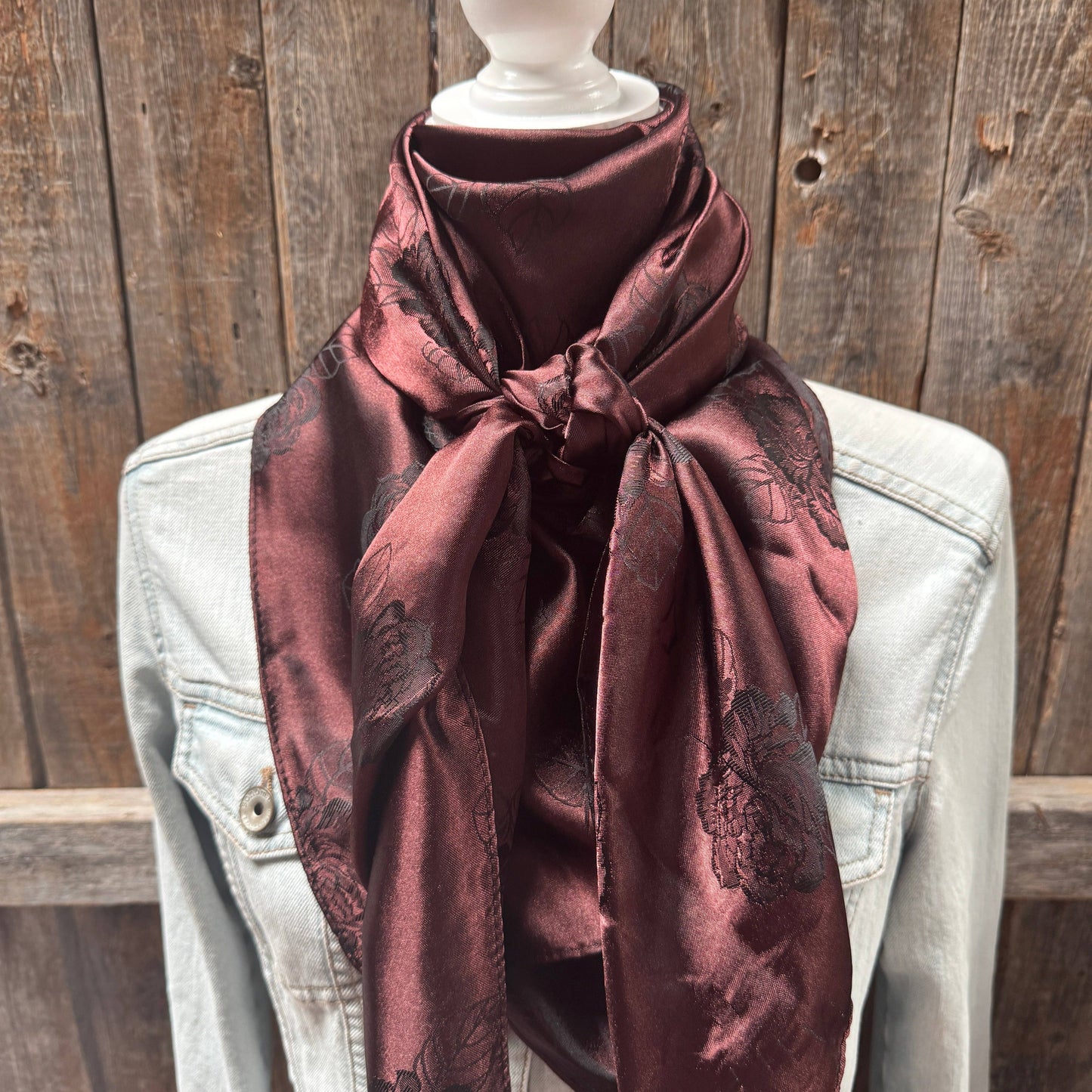 Rodeo Drive - 42X42"  Brown Jacquard XL Wild Rag / Scarf WR3522