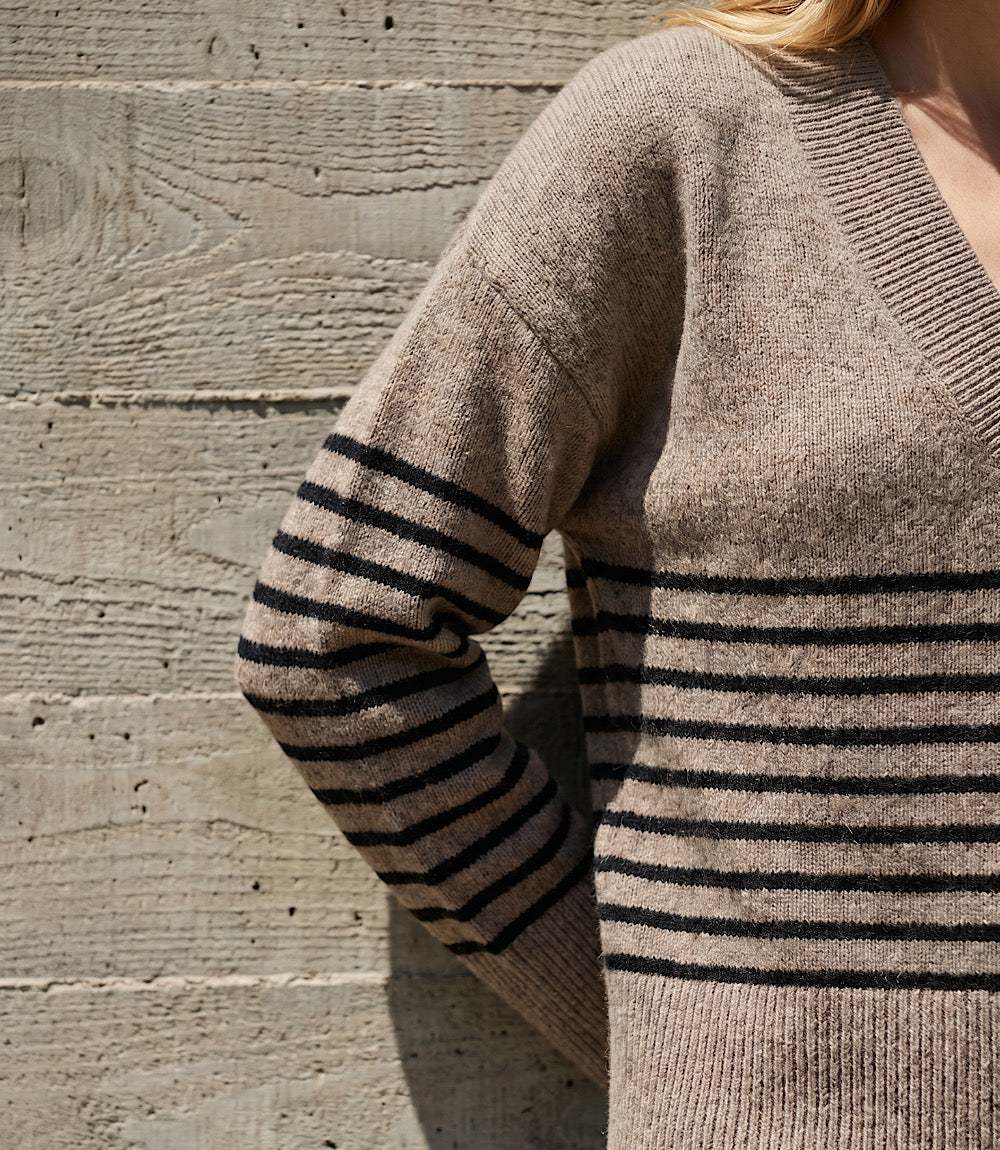 Stripe V-Neck Sweater