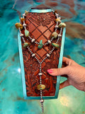 Jaci Stack – Chunky Green-Brown Turquoise & Sterling Silver Necklaces