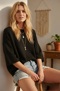 Short Sleeve Relaxed Sweater Top