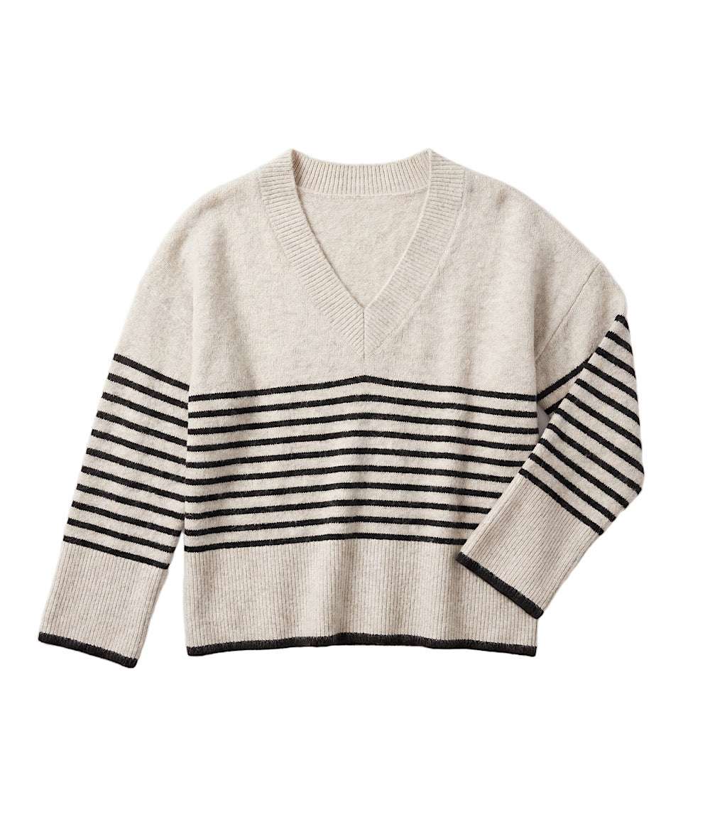 Stripe V-Neck Sweater
