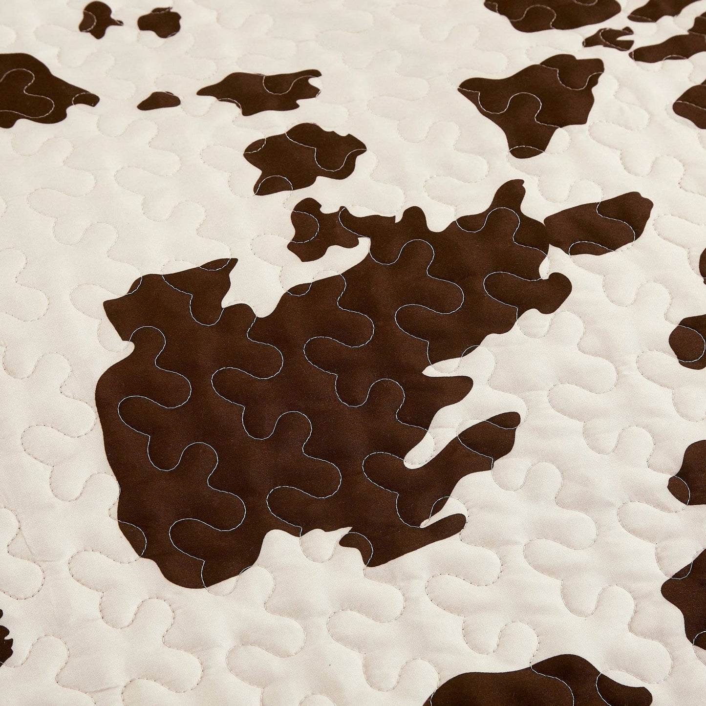 - Rustic Cowhide Brown Bedspread Quilt - 3 Piece Set: Full/Queen