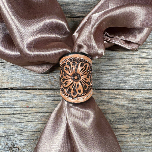 Rodeo Drive - Tooled Leather Wild Rag Slides - Assorted: LIGHT OIL FLORAL