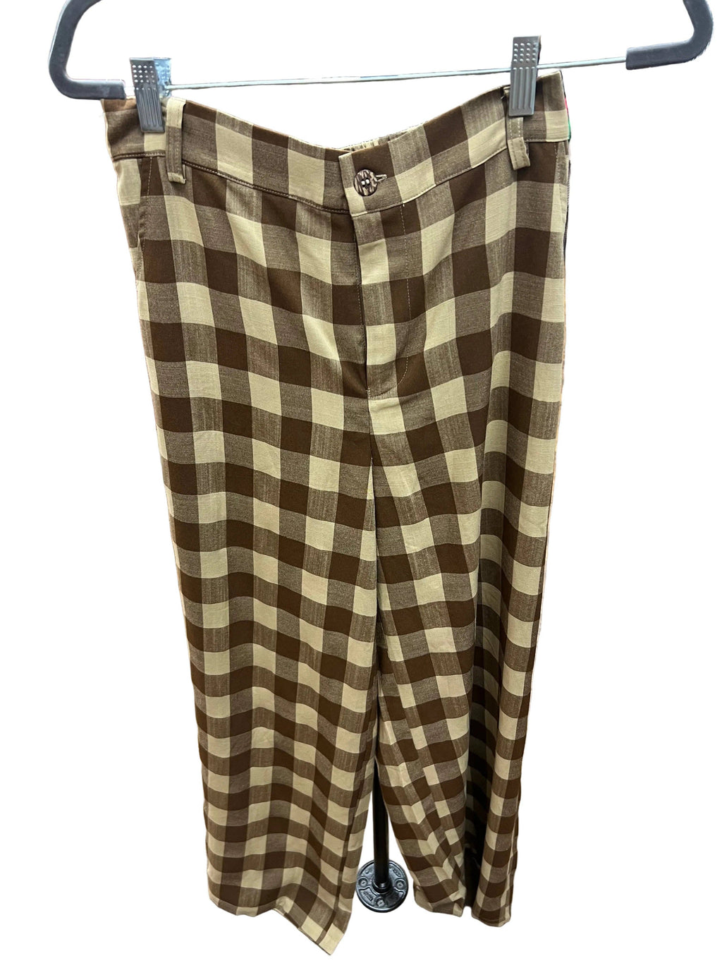 BROWN GINGHAM PANT