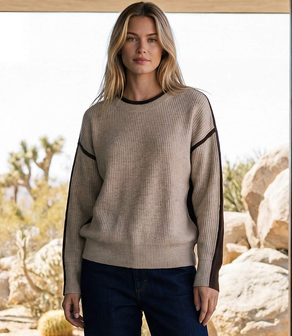 Colorblock Crewneck Sweater