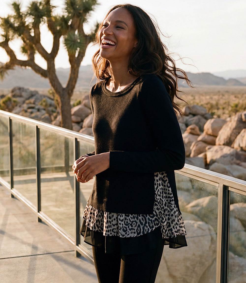 Layered Contrast Sweater