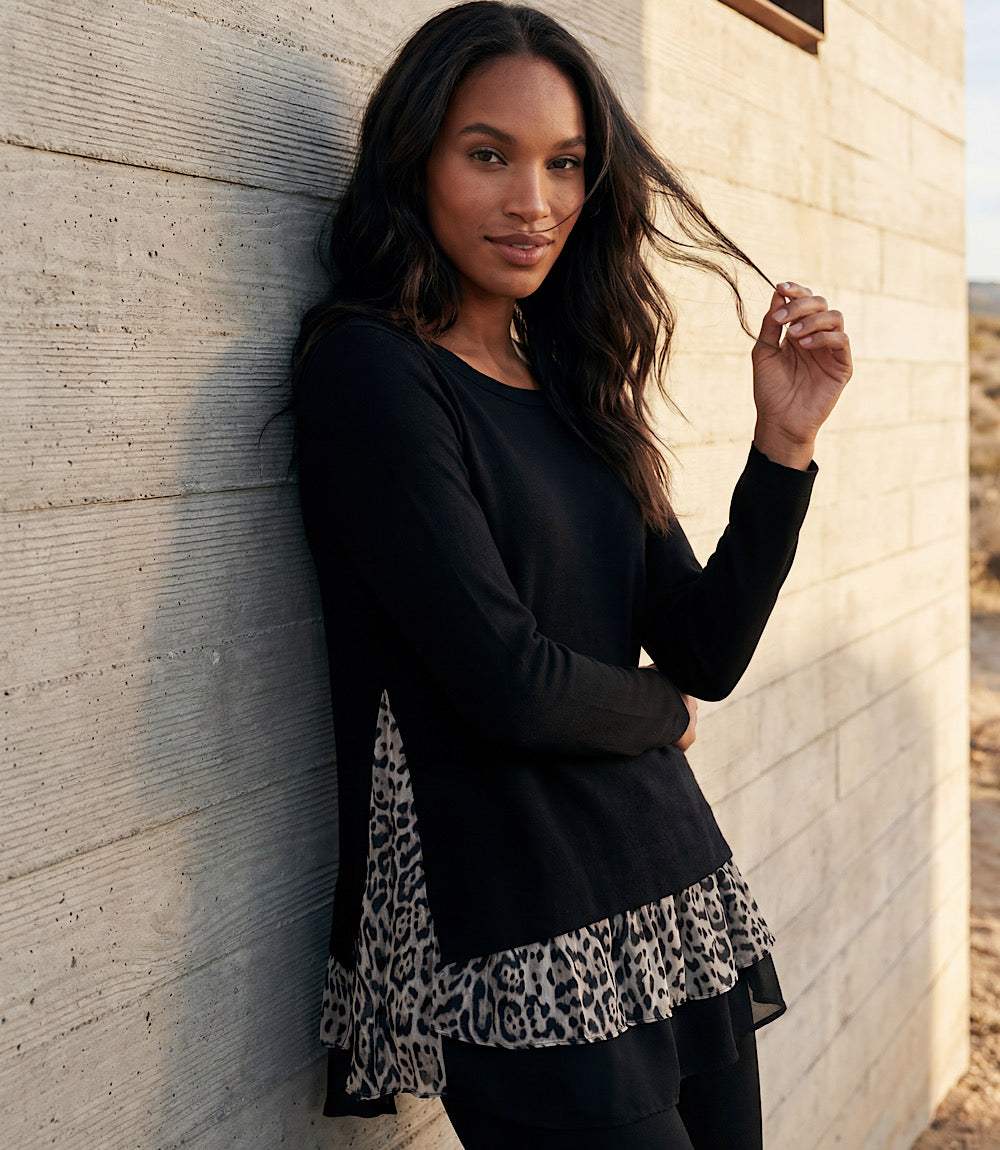 Layered Contrast Sweater