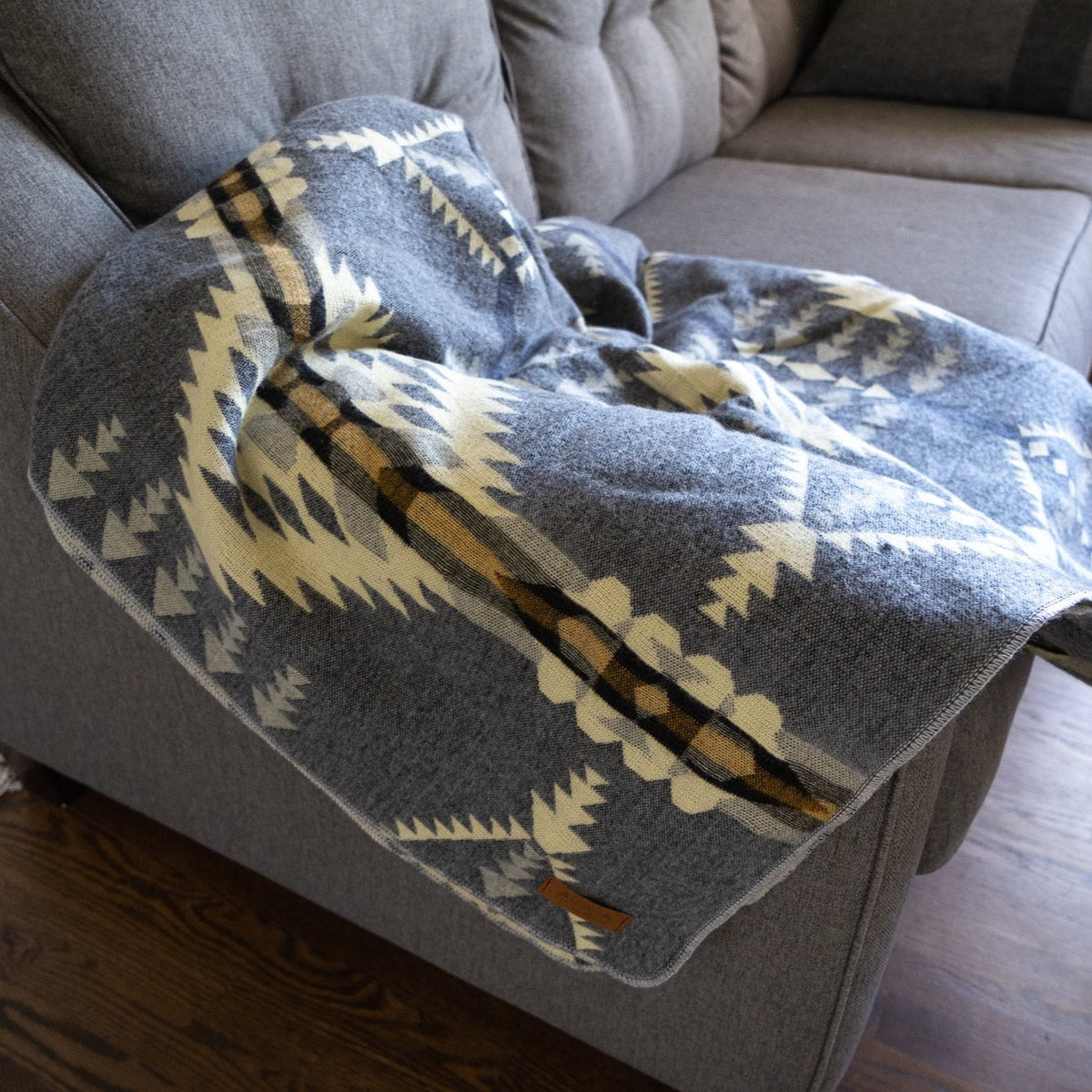 Andean Alpaca Wool Blanket - Cloud
