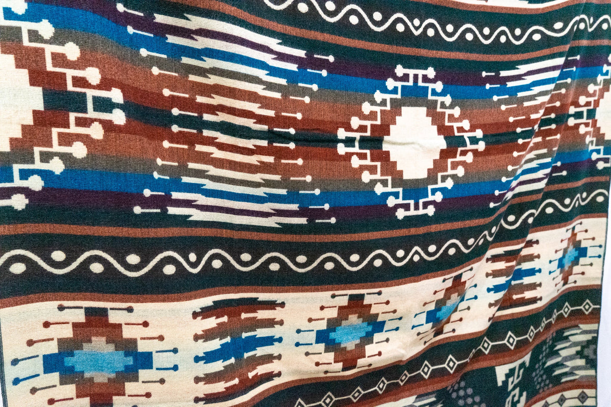 Andean Alpaca Wool Blanket - Evergreen