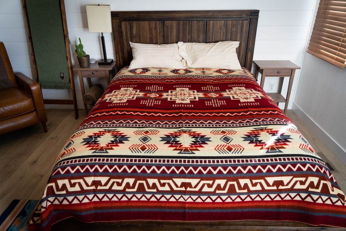 Andean Alpaca Wool Blanket - Wildfire