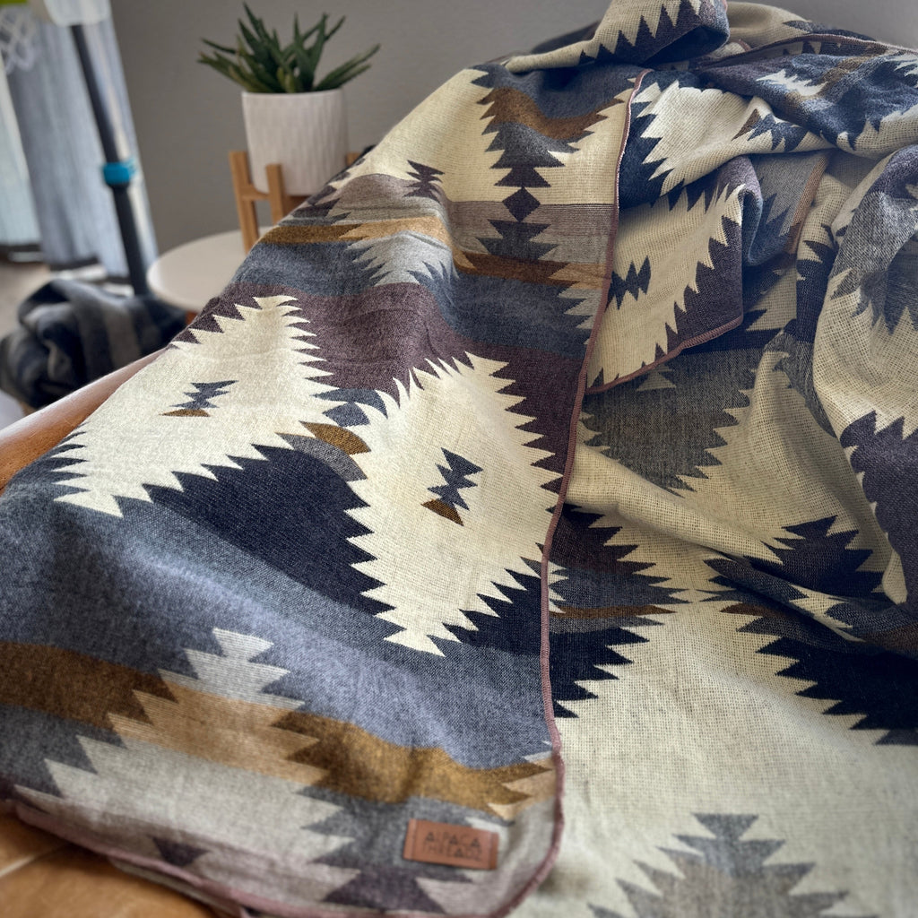 Andean Alpaca Wool Blanket - Rocky