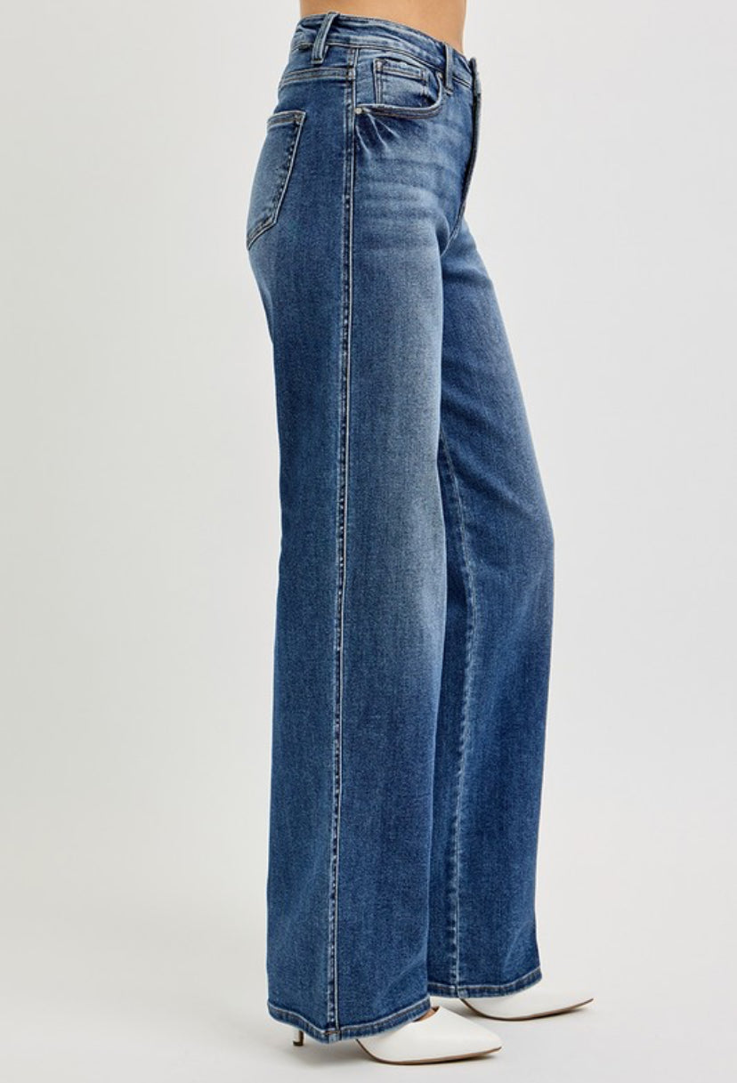 Risen Wide Leg Denim