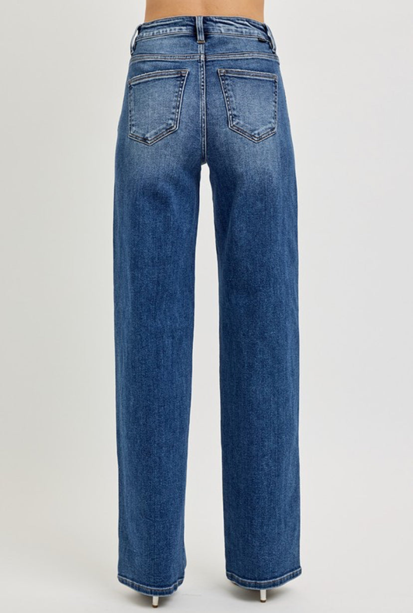 Risen Wide Leg Denim